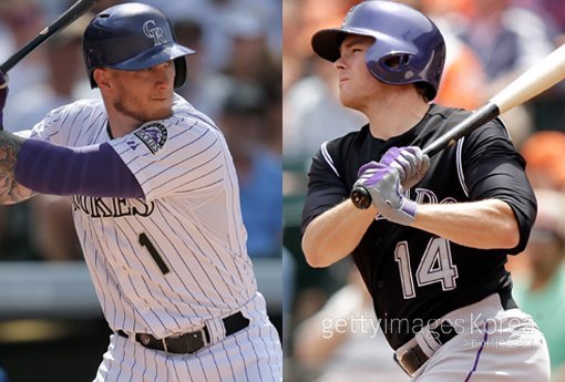 콜로라도 로키스 브랜든 반스-조쉬 러틀리지. ⓒGettyimages멀티비츠