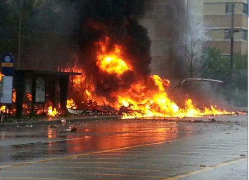 광주 헬기 추락사고. 사진|온라인 게시판