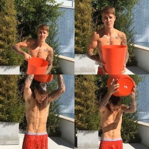 저스틴 비버 아이스 버킷 챌린지. 사진출처｜영상캡처