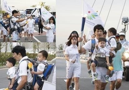 송일국 삼둥이 성화 봉송