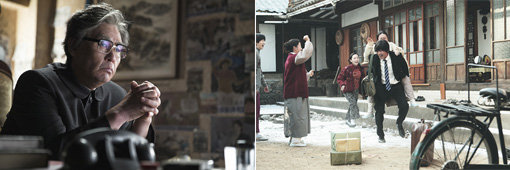 ‘나의 독재자’의 설경구(왼쪽 사진)는 아들을 위해 대역 배우로 살아가는 아버지를 보여준다. ‘국제시장’의 황정민(오른쪽 사진)은 가족을 위해 모든 걸 희생하는 아버지다. 사진제공｜반짝반짝영화사·JK필름