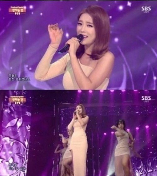 인기가요 홍진영. 사진출처｜SBS 방송캡처