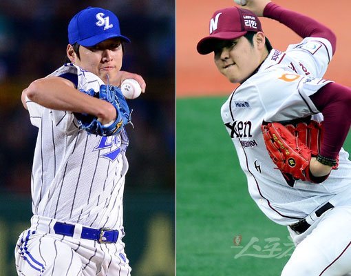 차우찬-한현희(오른쪽). 스포츠동아DB