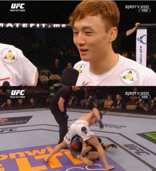 최두호 하이라이트 18초 만에 TKO 승. 사진=중계화면 캡처