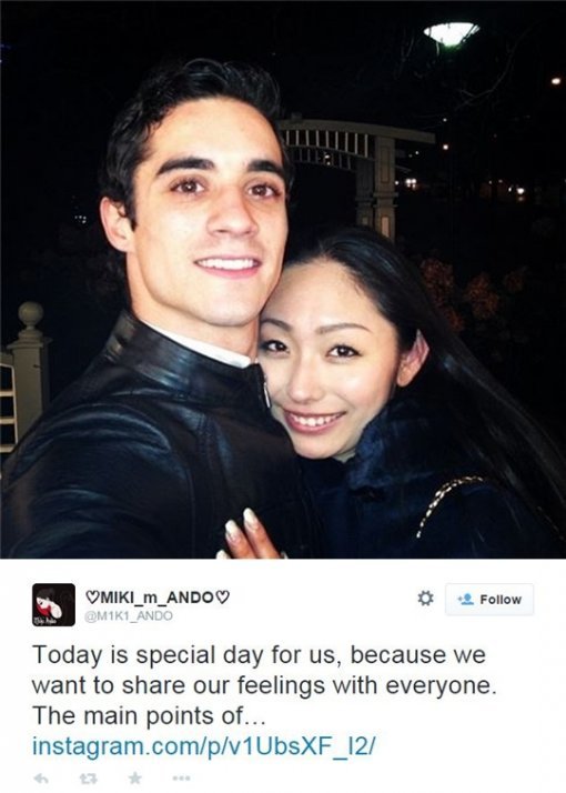 안도 미키와 하비에르 페르난데스. 사진출처 ｜ 안도미키 SNS