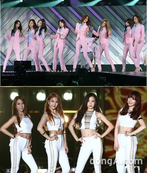 그룹 소녀시대-카라(아래). 동아닷컴DB