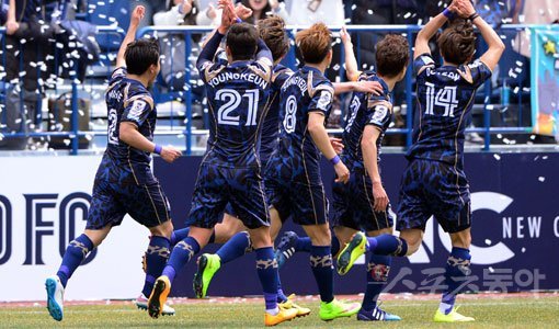 이랜드FC 선수들. 스포츠동아DB