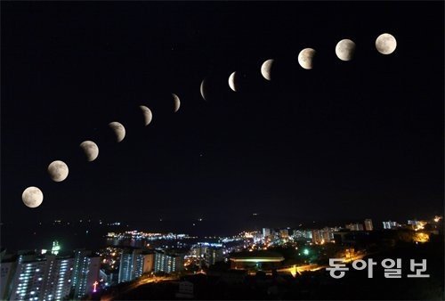 오늘 개기월식.동아일보DB