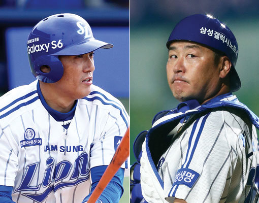 이승엽-진갑용(오른쪽). 사진제공｜스포츠코리아