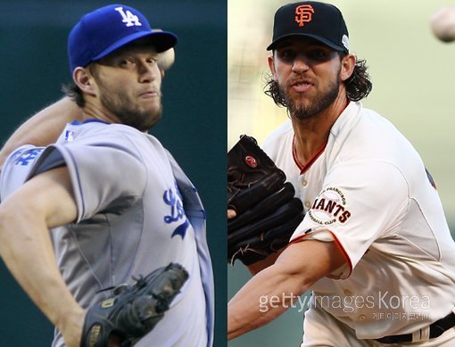 클레이튼 커쇼-매디슨 범가너. ⓒGettyimages멀티비츠