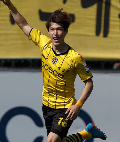 전남 이창민이 ‘절대 1강’ 전북을 무너뜨렸다. 이창민이 26일 광양에서 열린 전북과의 홈경기 전반 21분 선제골을 넣은 뒤 기뻐하고 있다. 사진제공｜한국프로축구연맹