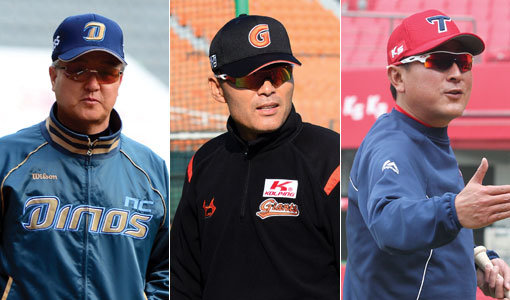 NC 김경문 감독-롯데 이종운 감독-KIA 김기태 감독(왼쪽부터). 사진|스포츠동아DB·스포츠코리아