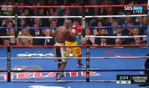사진= SBS 중계화면 캡처, ‘메이웨더 vs 파퀴아오’