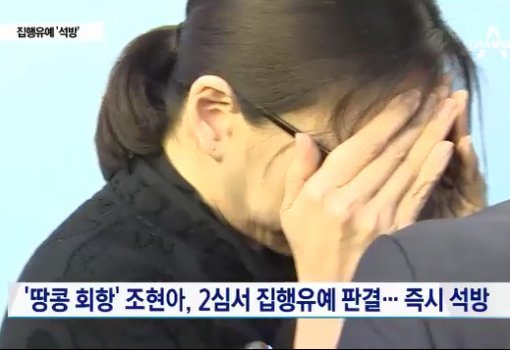 조현아 집행유예 석방/사진= 채널A 캡처