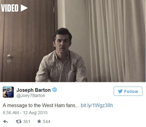 사진=조이 바튼 트위터.