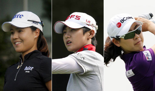 KLPGA 무대에서 활약한 전인지-박성현-이정민(맨 왼쪽부터). 사진제공｜KLPGA·BMW그룹 코리아