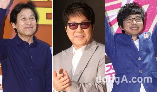 배우 안성기-가수 조용필-방송인 김국진 (맨 왼쪽부터). 동아닷컴DB
