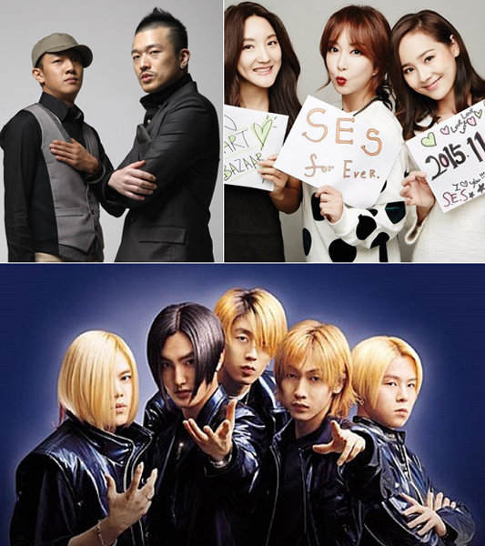 H.O.T·구피·S.E.S(맨 아래사진부터 시계방향으로)가 복고바람을 타고 가요계로 돌아올 준비를 하고 있다. 사진|SM엔터테인먼트·스포츠동아DB·유진 인스타그램