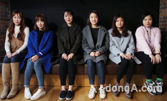 (왼쪽부터) 이경희, 이윤진, 이경민, 최진수, 이은진, 강유진 작가