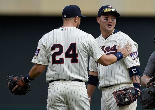 박병호가 경기 후 환하게 웃고 있다. 사진= ⓒGettyimages/이매진스