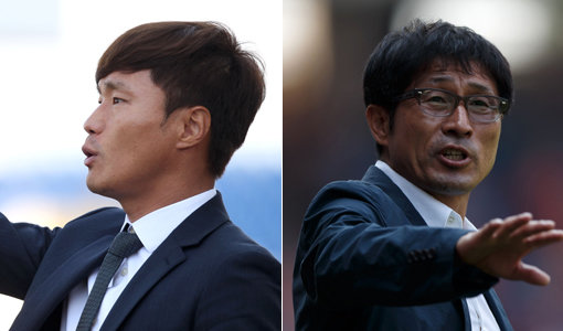 광주 남기일 감독-수원FC 조덕제 감독(오른쪽). 사진제공｜한국프로축구연맹