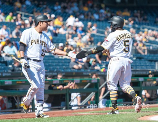 강정호(좌)와 조쉬 해리슨(우). ⓒGettyimages이매진스