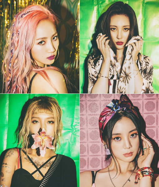 데뷔 10년차로 어느새 ‘장수 걸그룹’이 된 원더걸스의 예은, 선미, 혜림, 유빈(왼쪽상단부터 시계방향으로)이 5일 새 싱글 ‘와이 소 론리’로 1년 만에 가요계로 돌아왔다. 사진제공|JYP엔터테인먼트