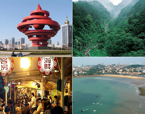 칭다오는 산악 트레킹부터 오션스포츠, 시티투어 등 여름여행의 다양한 옵션을 모두 즐길 수 있는 중국의 인기 휴양지다.-칭다오를 방문한 관광객 대부분이 인증 샷을 찍는 5.4광장의 상징 ‘오월의 바람’탑.-칭다오 여행의 필수코스로 꼽히는 ‘천하제일산’ 태산의 명물 1600계단. -2008년 베이징 올림픽 요트 경기가 열린 칭다오는 멋진 해변도 갖고 있다.-먹방 투어의 명소 중 하나인 맥주박물관 앞 등주로 맥주거리.(왼쪽상단에서 시계방향으로) 사진|스포츠동아DB·중국 산둥성 관광국