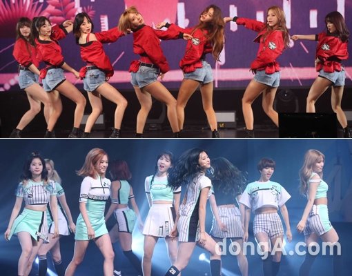 걸그룹 ‘AOA’-‘트와이스’(아래). 동아닷컴DB