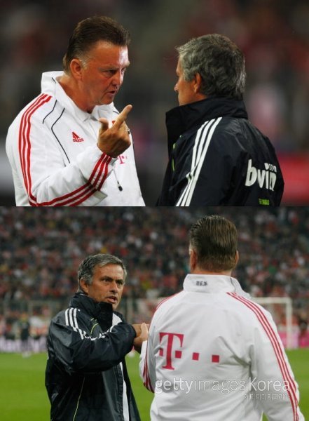 조세 무리뉴와 루이스 판 할. ⓒGettyimages이매진스