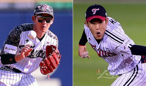 LG 양상문 감독은 팀 내 내부경쟁의 이상적인 구도로 2루수 손주인(왼쪽)과 정주현을 꼽았다. 둘은 올 시즌 들어 엎치락뒤치락하며 주전자리를 확보하기 위해 고군분투 중이다. 스포츠동아DB