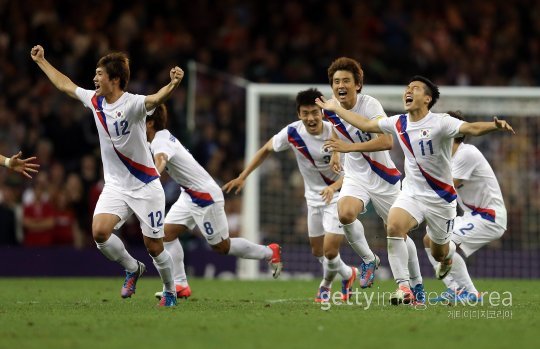 런던올림픽 8강전 당시 축구대표팀. 사진=ⓒGettyimages이매진스