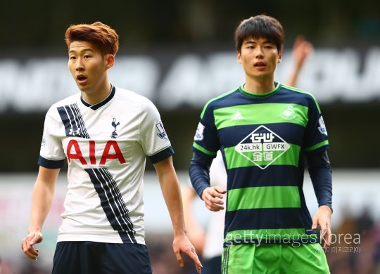 축구대표팀 손흥민-기성용(오른쪽). 사진=ⓒGettyimages이매진스