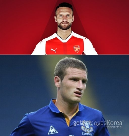 시코드란 무스타피(위부터 현 아스널, 에버튼 시절)