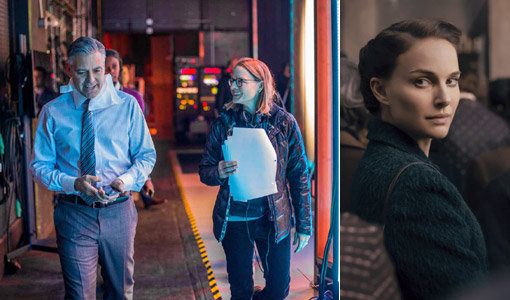 영화 ‘머니 몬스터’의 감독 조디 포스터와 주연배우 조지 클루니(맨 왼쪽)-‘사랑과 어둠의 이야기’의 감독과 주연을 맡은 나탈리 포트먼.
사진제공|UPI코리아·유로커뮤니케이션