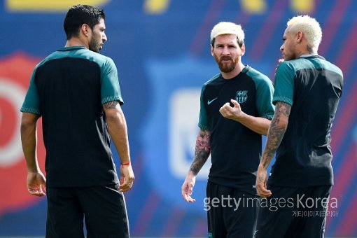 루이스 수아레스, 리오넬 메시, 네이마르(왼쪽부터). ⓒGettyimages이매진스