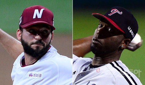 2016 KBO리그 준PO 1차전은 외국인 우완 투수의 선발 맞대결로 펼쳐진다. 12일 미디어데이에서 넥센 염경엽 감독은 1차전 선발로 스캇 맥그레거(왼쪽), LG 양상문 감독은 헨리 소사를 발표했다. 스포츠동아DB