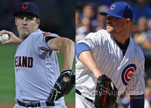 트레버 바우어-존 레스터. ⓒGettyimages/이매진스