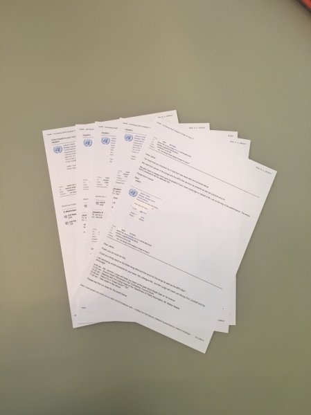 당시 이승철의 아내가 UN과 주고 받았던 출연 요청 및 관련 과정을 담은 영문 레터링. 사진=진엔원뮤직웍스 제공.