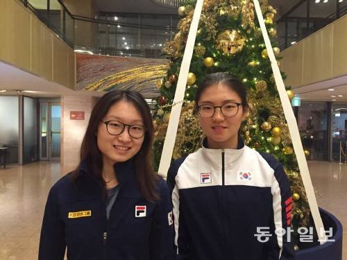 최민정(좌)과 심석희(우). 동아일보