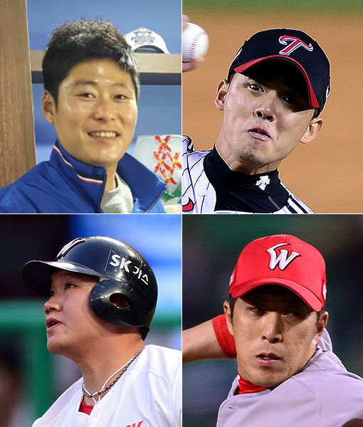 삼성 이원석-LG 임정우-전 SK 김승회-SK 최승준(왼족 상단부터 시계방향으로). 사진|스포츠동아DB·삼성 라이온즈