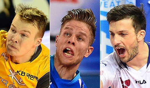 KB손해보험 우드리스-삼성화재 타이스-대한항공 가스파리니(왼쪽부터). 스포츠동아DB