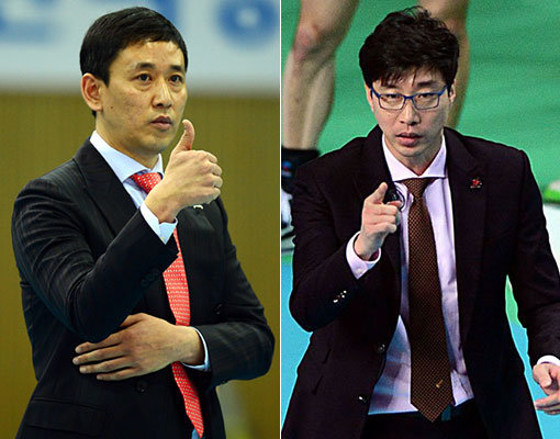 현대캐피탈 최태웅 감독, OK저축은행이 김세진 감독. 스포츠동아DB