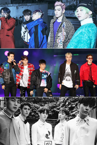 그룹 빅뱅-2PM-비스트. 사진제공|YG엔터테인먼트·동아닷컴DB·큐브엔터테인먼트