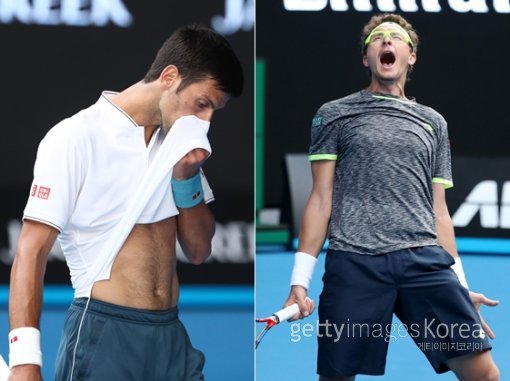 노박 조코비치(좌)와 데니스 이스토민. ⓒGettyimages이매진스