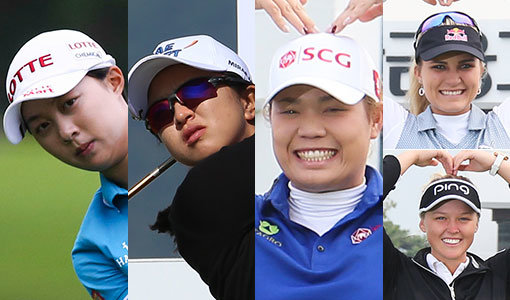 미국여자프로골프(LPGA)가 개막전 ‘퓨어실크 바하마클래식’을 시작으로 2017년 새 시즌을 연다. 이번 대회에서는 (왼쪽부터 시계방향) ‘디펜딩 챔피언’ 김효주를 비롯해 김세영, 에리야 쭈타누간(태국), 렉시 톰슨(미국), 브룩 핸더슨(캐나다)이 강력한 우승 후보로 꼽히고 있다. 사진제공｜KLPGA·하나금융그룹