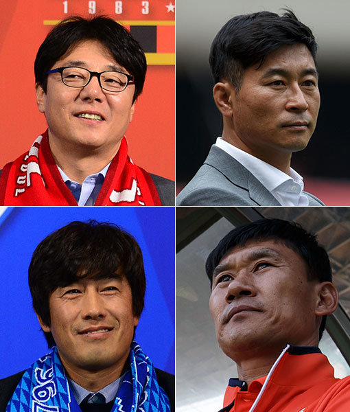 서울 황선홍 감독-울산 김도훈 감독-제주 조성환 감독-수원 서정원 감독(왼쪽상단부터 시계방향으로). 사진｜스포츠동아DB·한국프로축구연맹