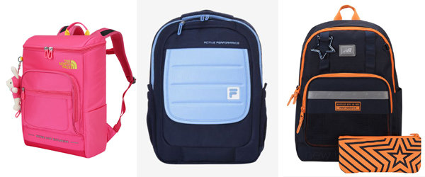 노스페이스키즈 스퀘어 스쿨팩 -휠라키즈 풀라토-뉴발란스키즈 알파라이트 백팩