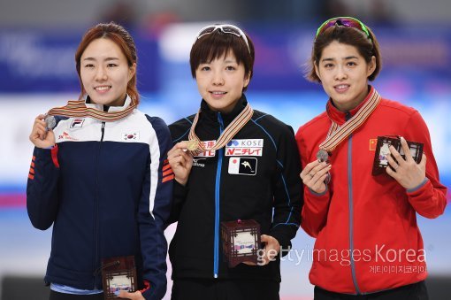 이상화, 고다이라 나오, 위 징(왼쪽부터). ⓒGettyimages이매진스