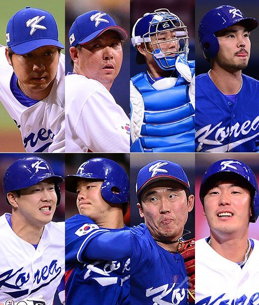 WBC 대표팀 장원준-이현승-양의지-오재원-김재호-허경민-민병헌-박건우(왼쪽 상단부터 시계방향으로). 스포츠동아DB